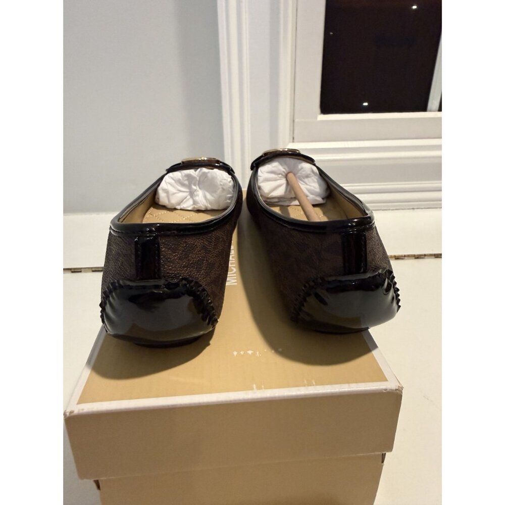 NWB Michael Kors Lillie Logo Moccasin Flats Brown Size 8 $115 [jb] - Picture 10 of 16